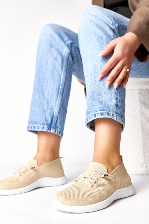 Zandkleurige dames sportschoenen Léa