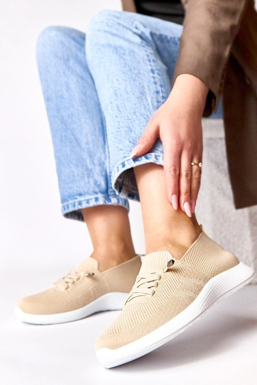 Sandfarbene Damen-Sneaker Léa