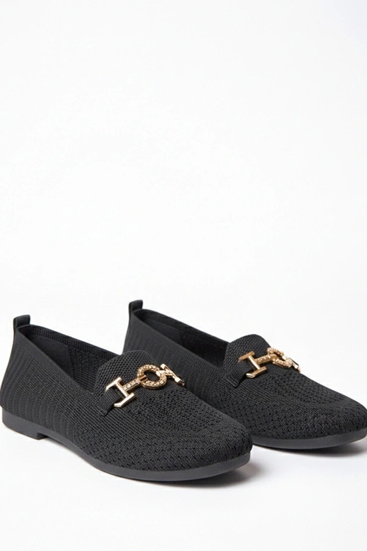 Mocassins en tissu noirs avec...