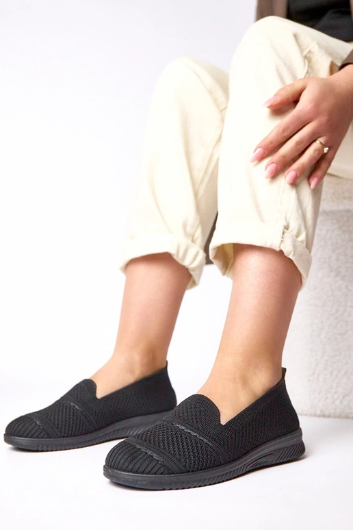 Schwarze Slip-On Stoff-Sneaker Noémie