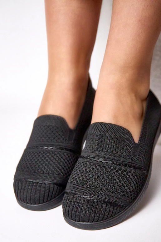 Schwarze Slip-On Stoff-Sneaker Noémie