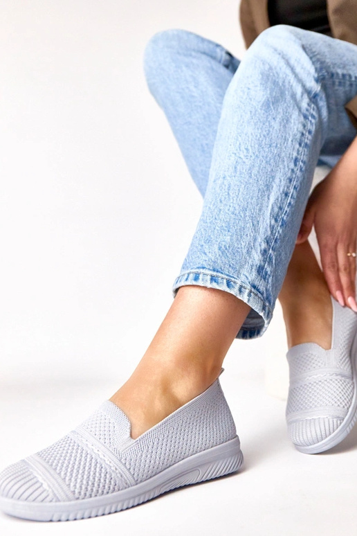 Grijze instap stoffen tennisschoenen...