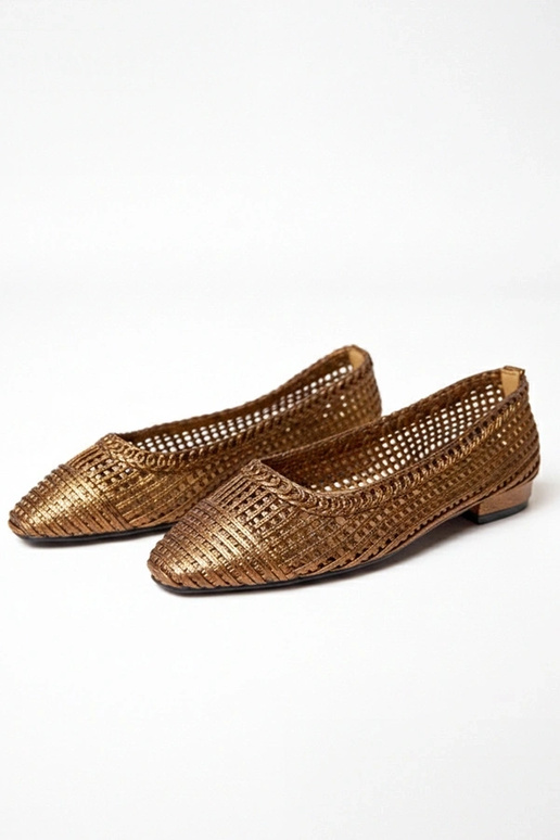 Braune Ballerinas mit niedrigem...