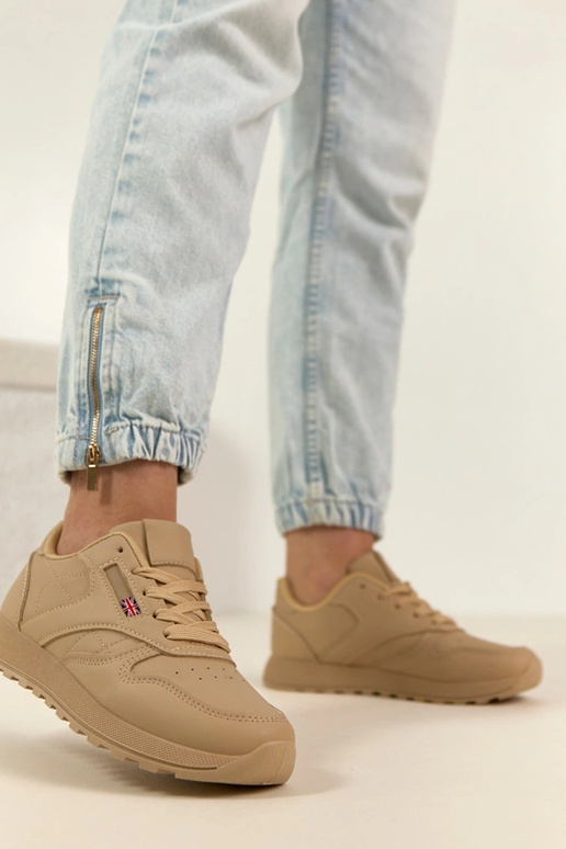 Baskets quotidiennes couleur sable à...