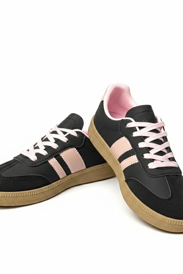 Zwart-roze dagelijkse sportschoenen met platform Thérèse