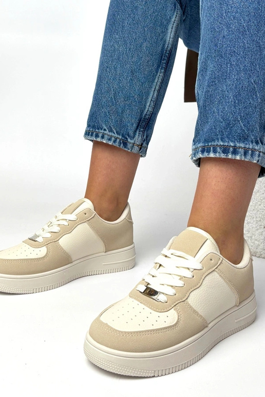 Baskets couleur sable à plateforme...