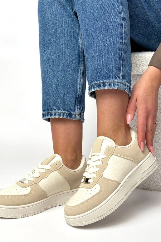 Baskets couleur sable à plateforme...