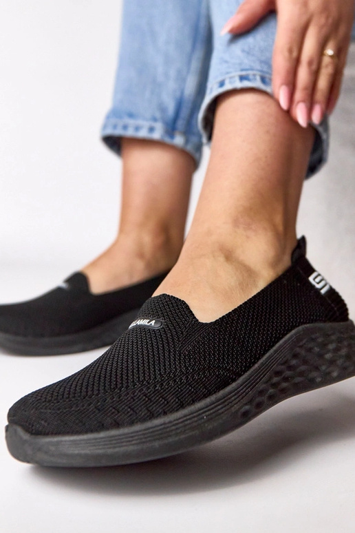 Baskets en tissu noires à enfiler Zoe