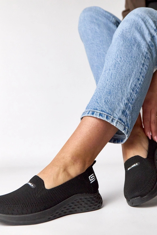 Baskets en tissu noires à enfiler Zoe