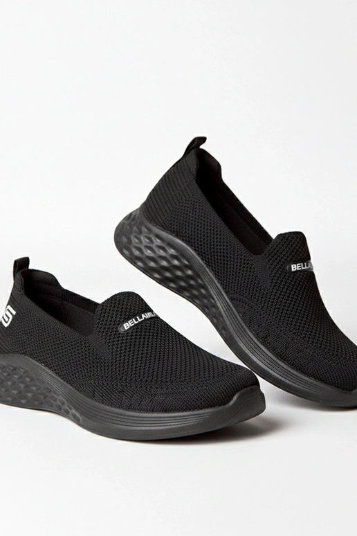 Zwarte instap sneakers van stof Zoe