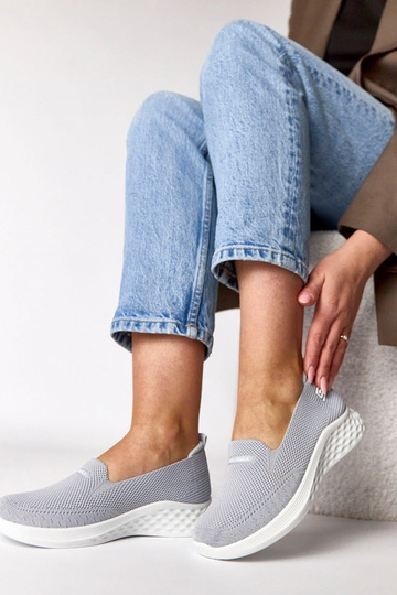 Graue textile Slip-On Sneakers Zoe