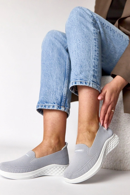 Baskets en tissu grises à enfiler Zoe