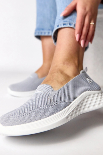 Grijze instap sneakers van stof Zoe 2