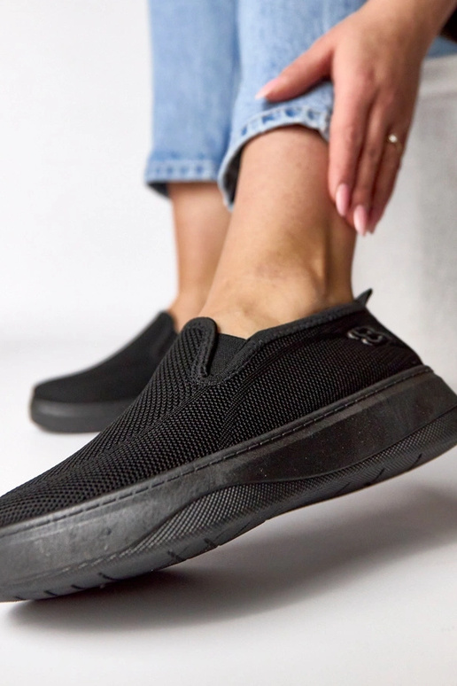 Baskets en tissu noires plateforme...