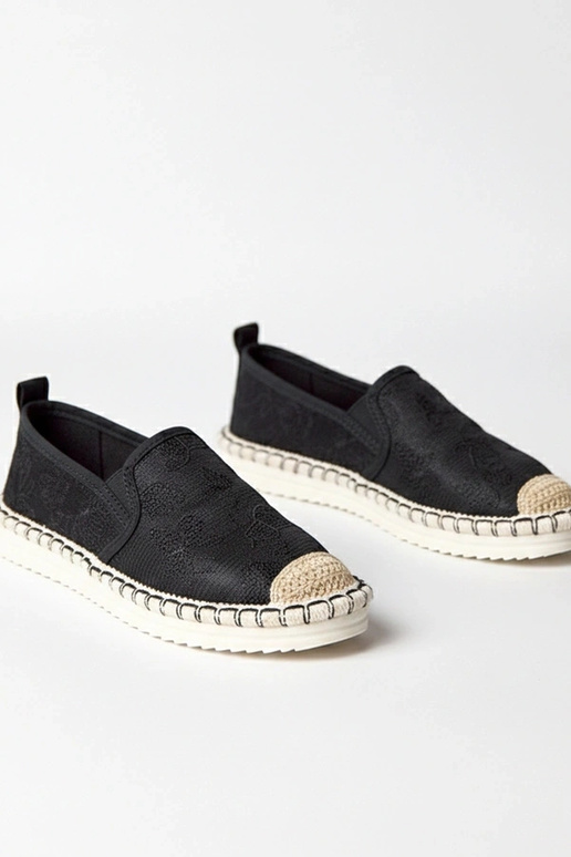 Espadrilles noires ornées de...