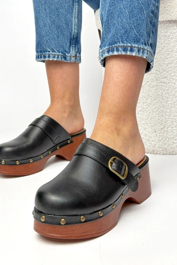 Schwarze hohe Clogs Floriane 2