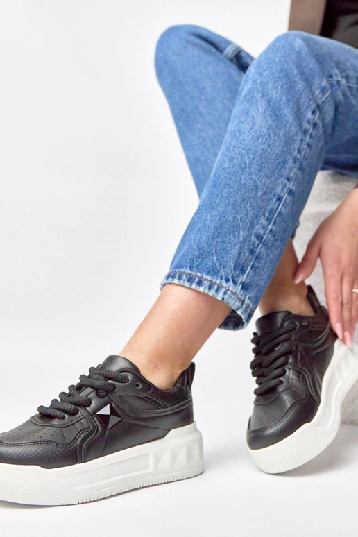 Zwarte sneakers met platform Alessandra