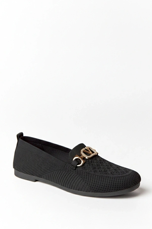 Schwarze textile Mokassins mit...