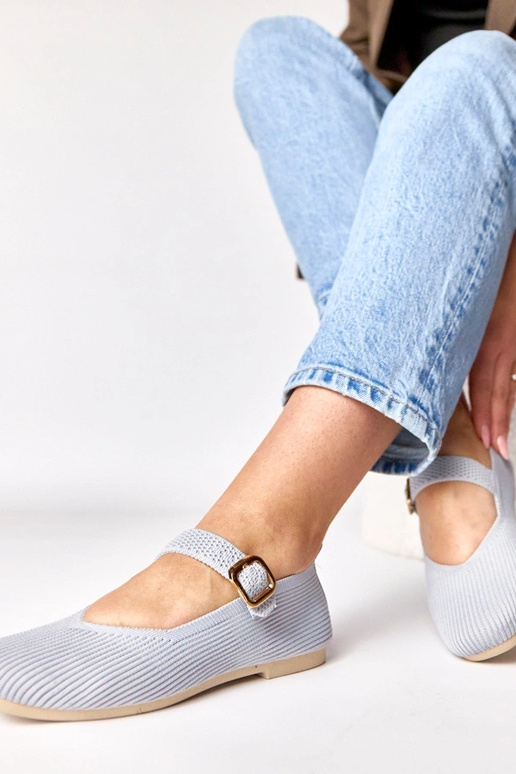 Ballerines en textile grises avec...