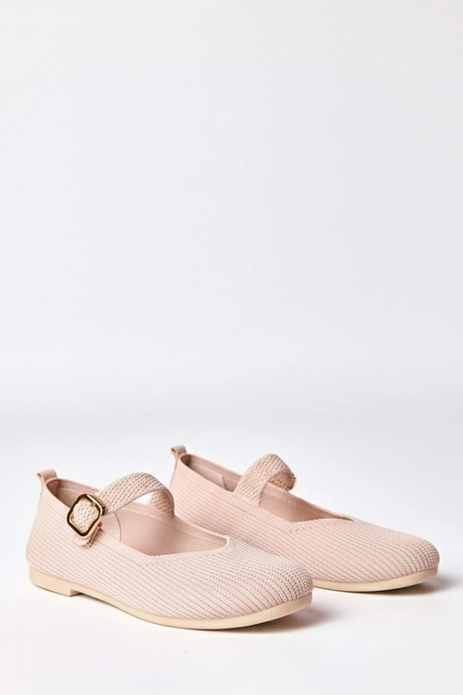 Rosafarbene textile Ballerinasandalen...