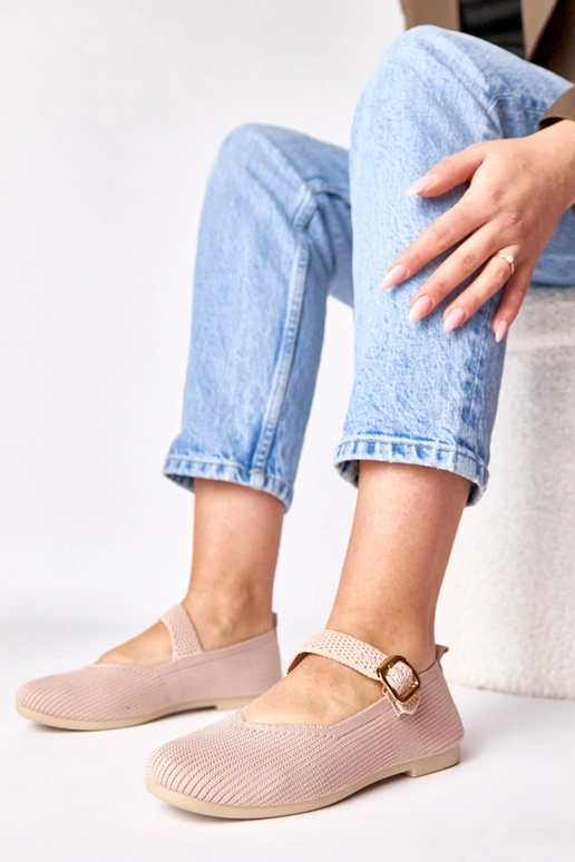 Ballerines en textile roses avec...