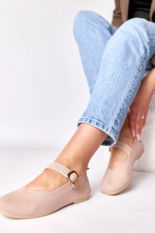 Ballerines en textile roses avec...