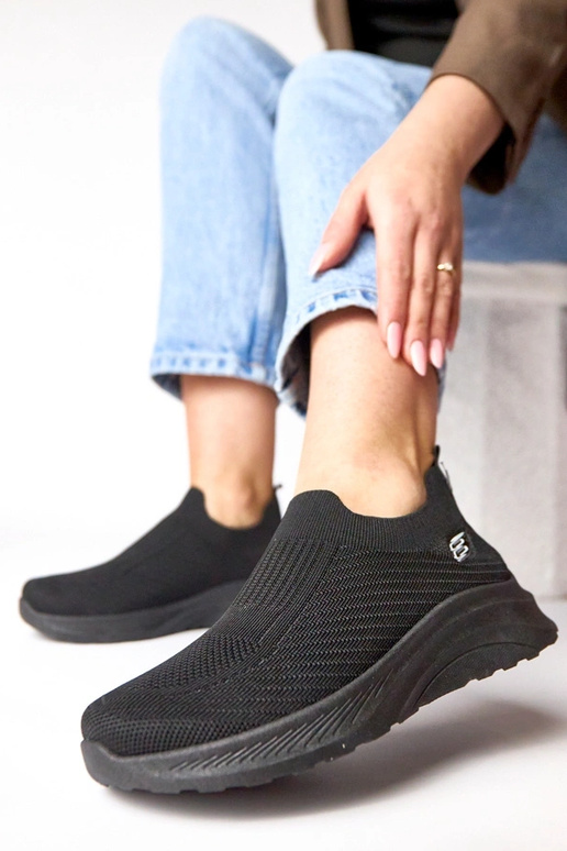 Zwarte textiele instap sneakers Gaia