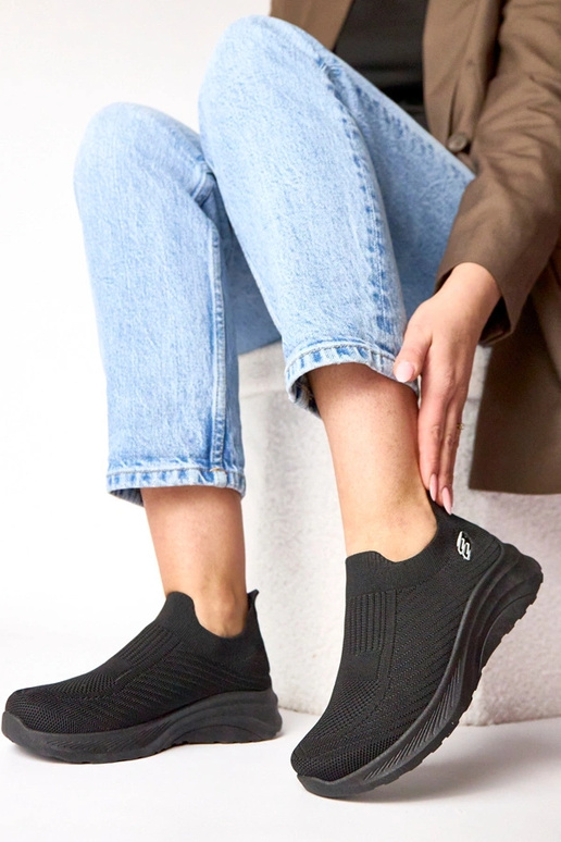 Baskets en textile noires à enfiler Gaia