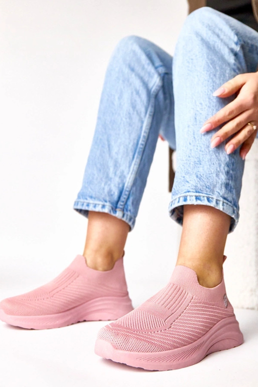 Roze textiele instap sneakers Gaia