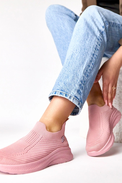 Roze textiele instap sneakers Gaia