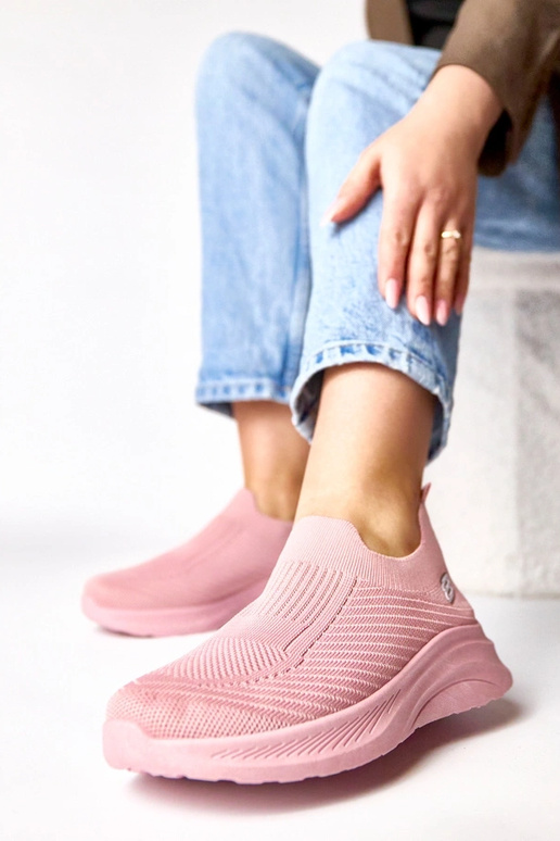 Roze textiele instap sneakers Gaia