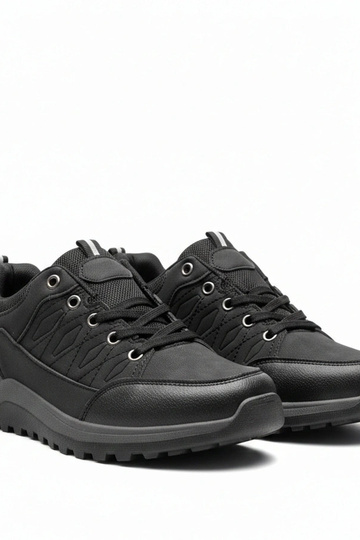 Zwarte heren sneakers Leo