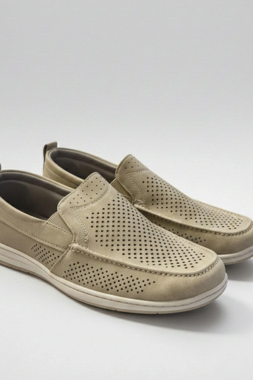 Mocassins perforés sable pour hommes Finn