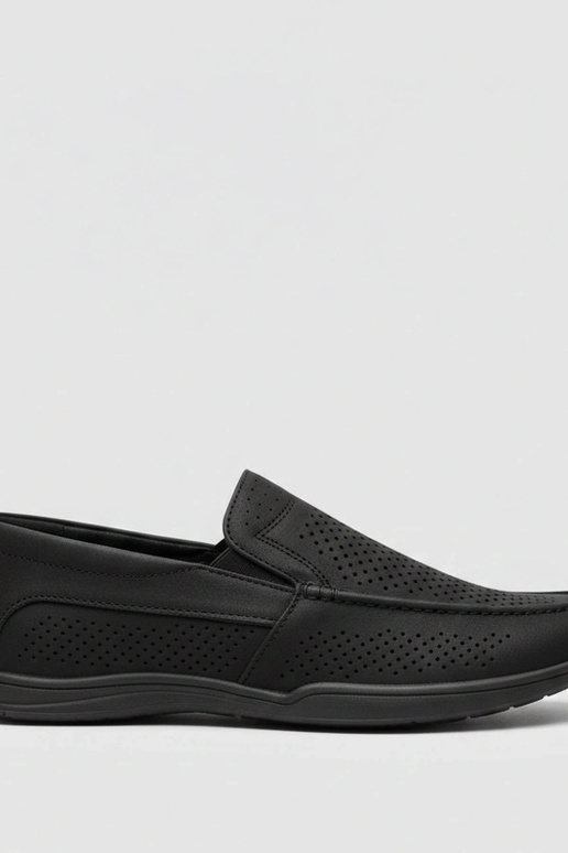 Mocassins perforés noirs pour hommes...