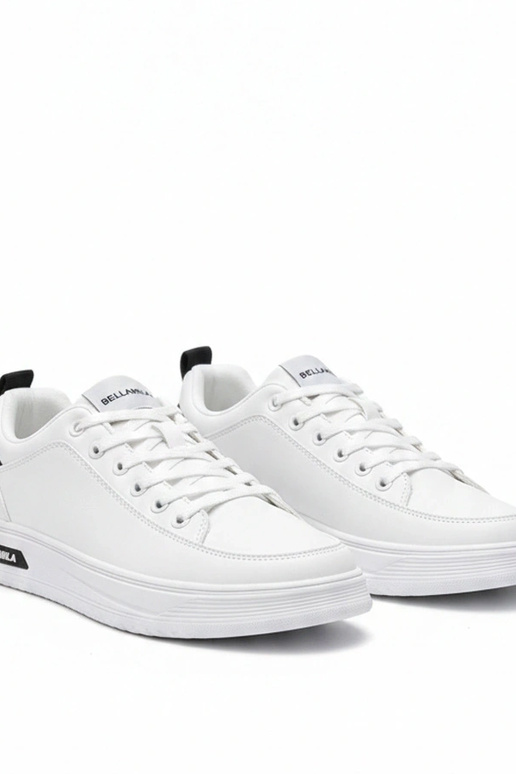 Witte heren sneakers met elastische...