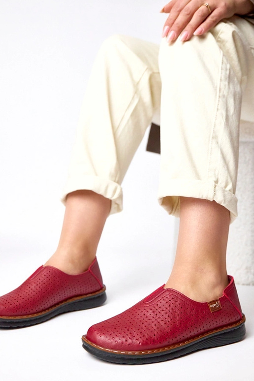 Bottines ajourées couleur vin Rosa