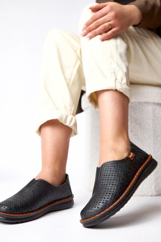 Bottines ajourées noires Rosa