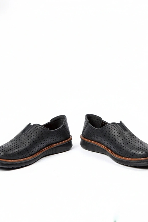 Schwarze durchbrochene Halbschuhe Rosa