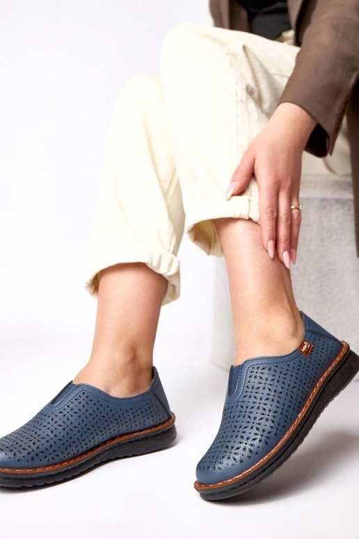 Bottines ajourées bleu foncé Rosa