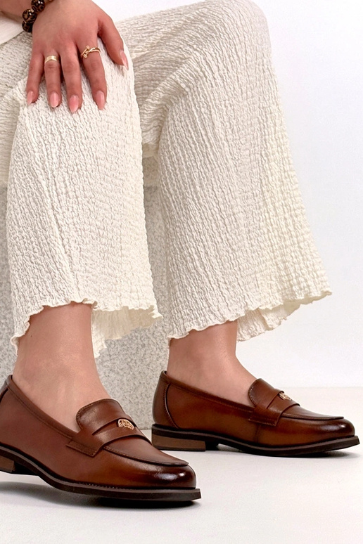 Rode leren loafers met decoratie Cambell