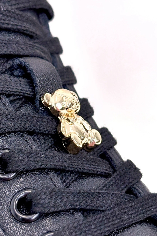 Zwarte leren sneakers met platform...