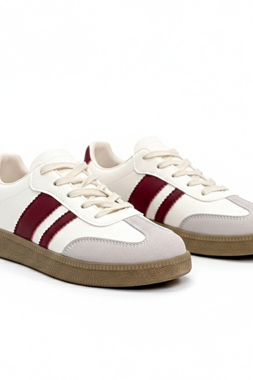 Crème casual sneakers met...
