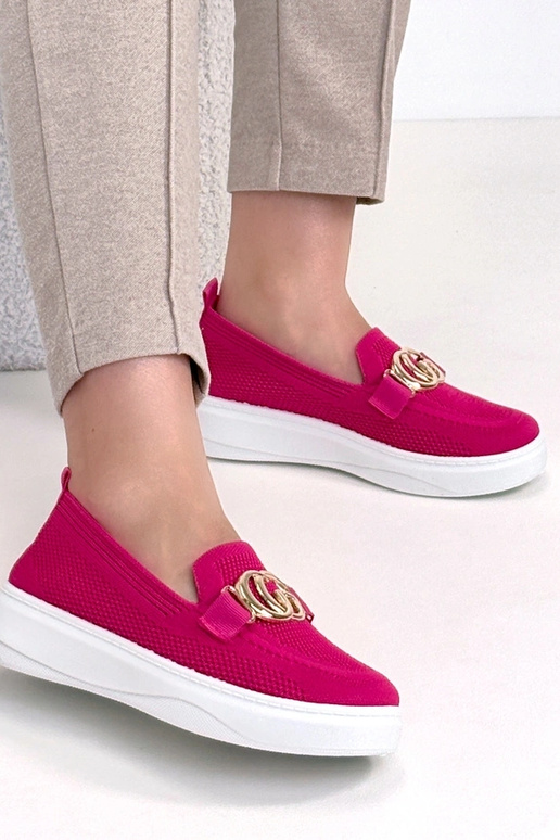 Rosa Slip-On-Stoff-Sneaker mit...