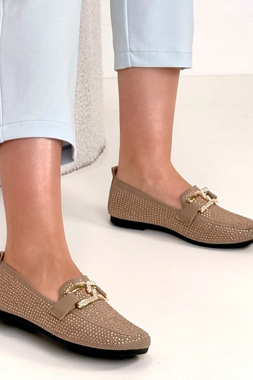 Bruine mocassins versierd met...