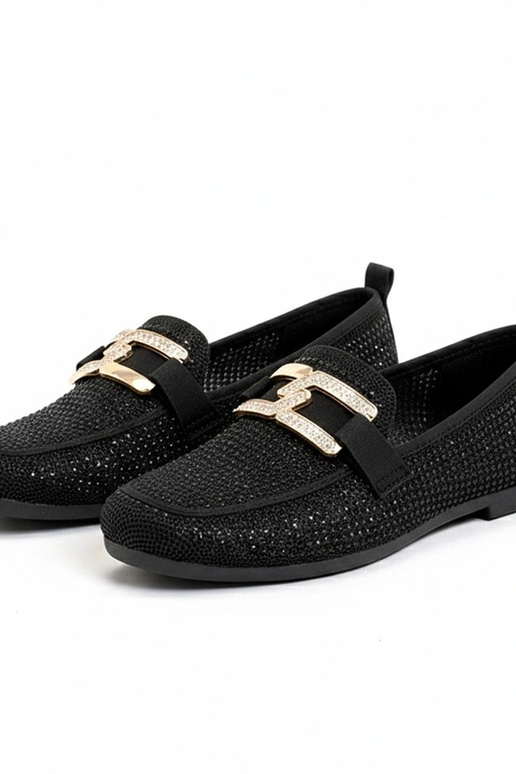 Zwarte mocassins versierd met...