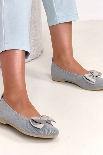 Graue Wildleder-Ballerinas mit Schleife Paisley 2
