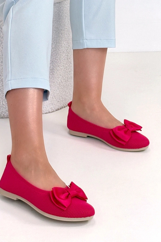 Rosa Wildleder-Ballerinas mit...