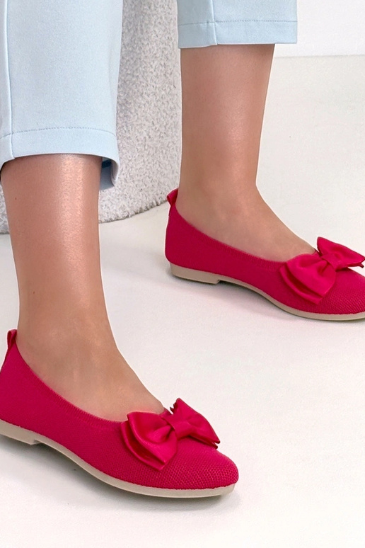 Rosa Wildleder-Ballerinas mit...