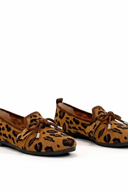 Leopardprint stoffen ballerina's met...