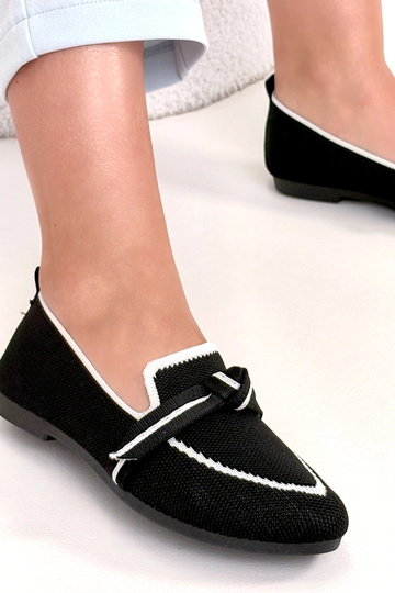 Mocassins en tissu noirs Addison 2